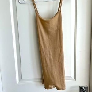 [NEW; NEVER WORN] Gold SHEIN Criss-Cross Back Romper - XS